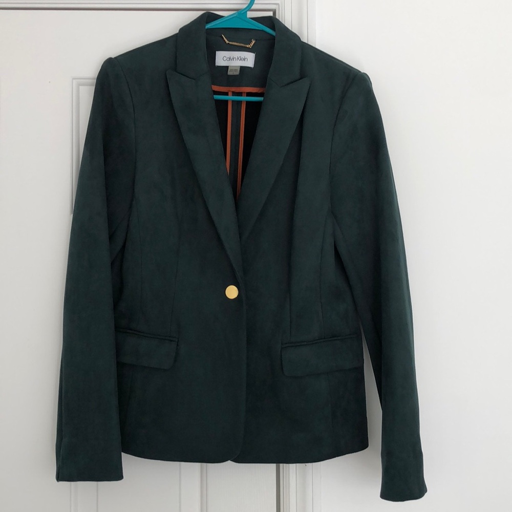 Calvin Klein Emerald Suede Blazer